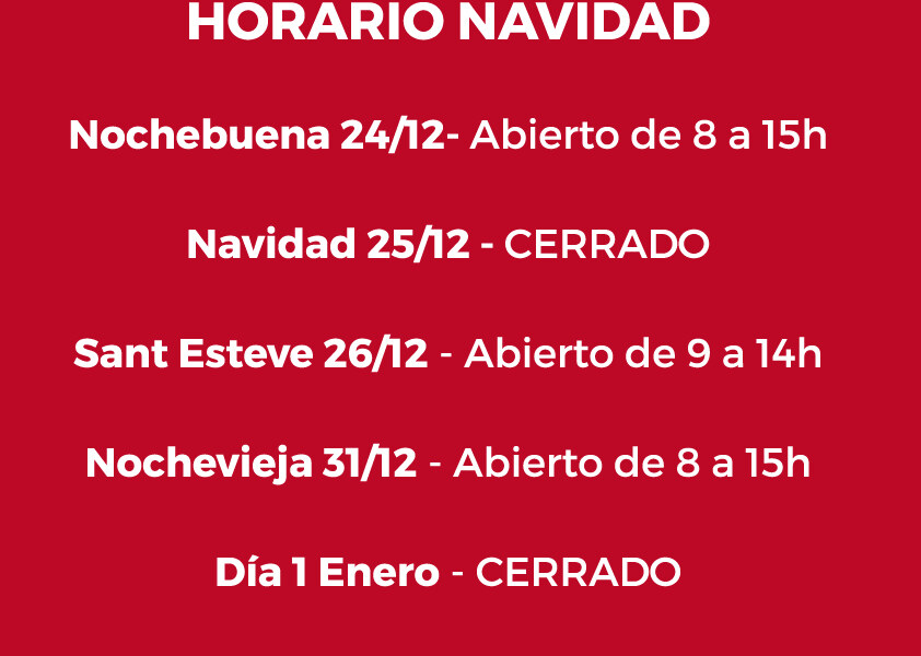 HORARIO NAVIDAD!